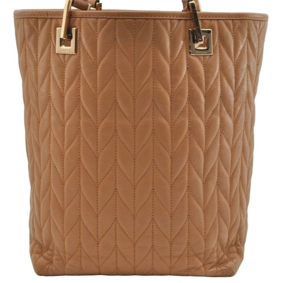 Gucci Camel Matelasse Leather Two Strap Tote with Bold Chrome